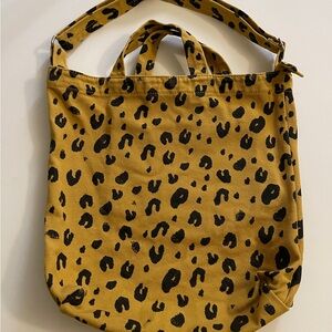 BAGGU Duck Bag Canvas Tote Leopard Print
